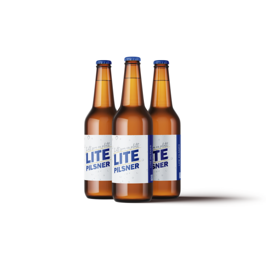 Lite Pilsner Etikett 60 stk Passer til boks og flaske, 110 x 80 mm