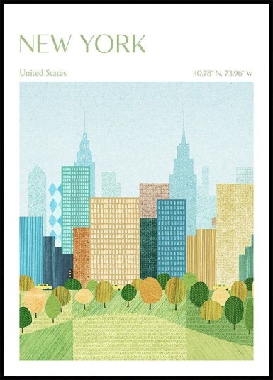 New York Central Park Poster Plakat / 21x30cm