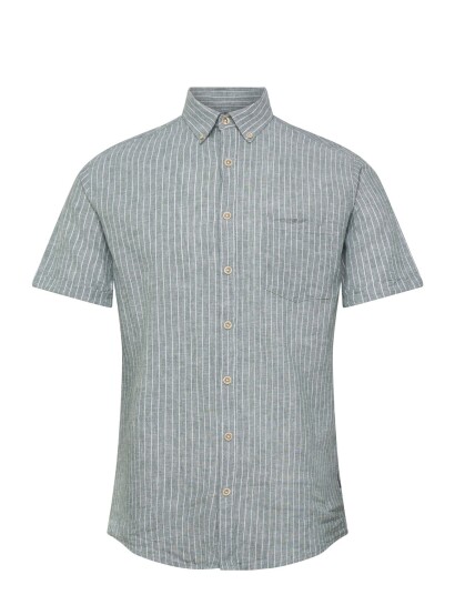 Lindbergh Cotton/Linen Shirt S/Scotton/Linen Shirt S/S   Green   L