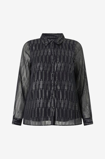 Zizzi Skjorte caFania L/S Shirt Svart