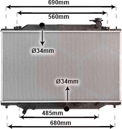 Radiator motorkjøling VAN WEZEL 27012704