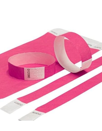 Superkul 100 stk Nummererte Tyvek Festivalarmbånd Entrearmbånd Rosa ALI Tyvek Rosa