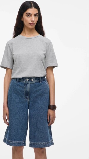 ROUGE EDIT Roupima Ss Emb. O Neck Tee   Grey   M