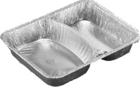 Alubakke 2 Rum 495/645 Ml 227X178x39 Mm,6 Pk X 100 Stk/Krt