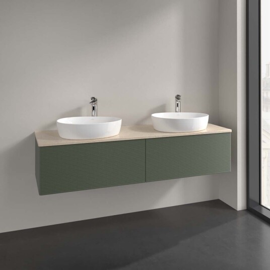 Villeroy & Boch Antao Servantskap med 2 skuffer 160x50x36 cm u/lys Grønn Matt/Crème Villeroy & Boch Antao Servantskap med 2 skuffer 160x50x36 cm u/lys Grønn Matt/Crème