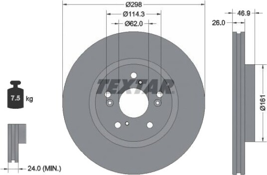 TEXTAR 92354703 Bremseskive TEXTAR 92354703 Bremseskive