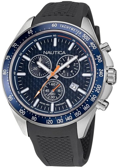 Nautica Herreklokke NAPOBF121 Ocean Beach Blå/Gummi Ø46 mm