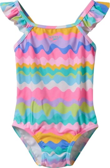 Speedo Badedrakt Ruffle Sitrus Green Speedo 4 år (104) Badetøy Blå Grønn Gul Hvit Lilla Lyseblå Oransje Rosa Rød Turkis