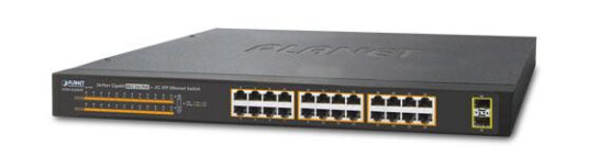 PLANET PoE+ Switch 24-port 10/100/1000B/Tx Planet: 802.3at + 2-Port 1000X SFP