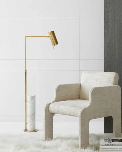 Alma golvlampa antik mässing/vit Alma golvlampa antik mässing/vit