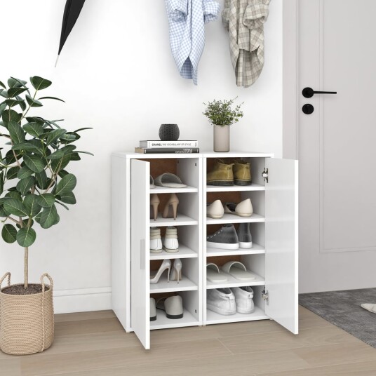 vidaXL Skoskap hvit 2 stk 32x35x70 cm sponplate vidaXL Skoskap hvit 2 stk 32x35x70 cm sponplate