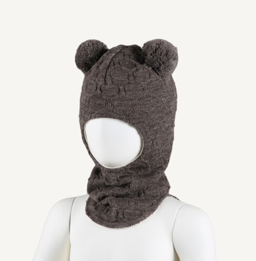 Kivat Balaclava i Ull Dusker Brunmelert 0 6 12 mnd