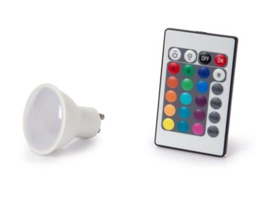 RGB-lyspære med fjernkontroll GU10 220 lm