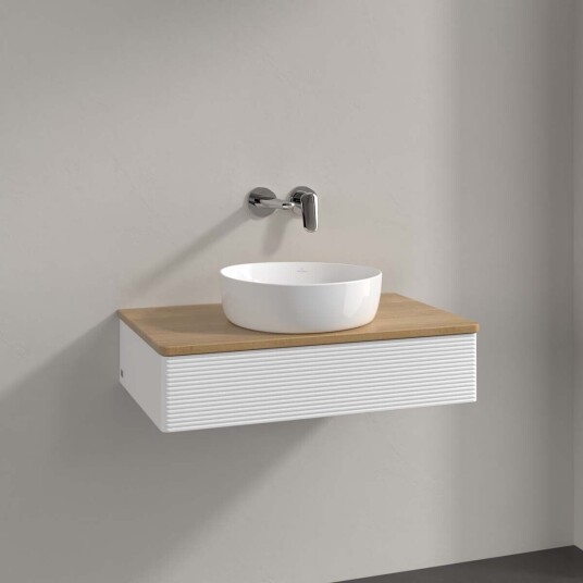 Villeroy & Boch  Antao Servantskap med 1 skuff 80x50x19 cm u/lys Hvit Matt/Eik