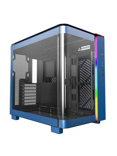 Montech King 95 Prussian Blue Midi Tower Kabinett med Tempered Glass Montech King 95 Prussian Blue Midi Tower Kabinett med Tempered Glass