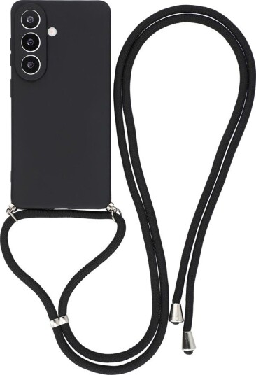 Hurtel Samsung Galaxy A57 5G-etui med fiberfôr og skulderrem Svart Hurtel Samsung Galaxy A57 5G-etui med fiberfôr og skulderrem Svart