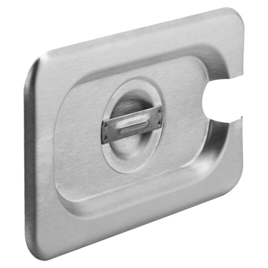 PULSIVA Kantinelokk GN 1/9 Profi med hull for skje 1/9; Størrelse GN 1/9, 17.6x10.8 cm (LxB); Stålgrå