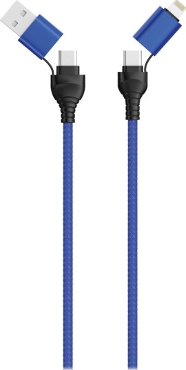 2Go 797368 Usb-Kabel 1,2 M Usb A/Usb C Usb C/Lightning Schwarz Blau 797368