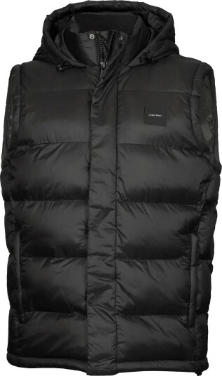 Calvin Klein Golf Vanta Hooded Puffa Gilet   Black   S