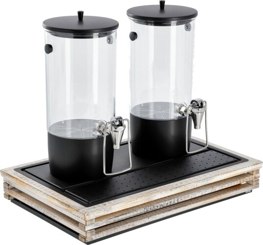 VEGA Drikkedispenser Natchez dobbel GN 1/1; 57.5x37x50.8 cm (LxBxH); Vintagehvit/Transparent/Svart