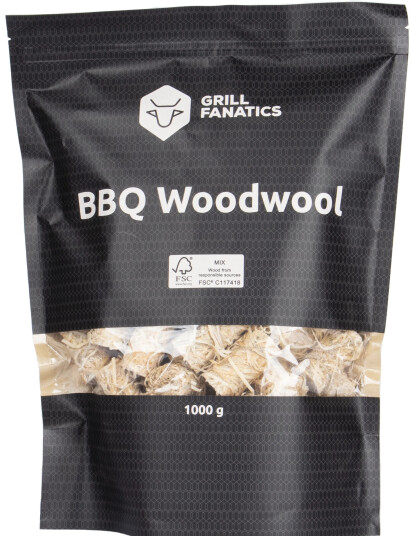 Grill Fanatics BBQ Wood Wool 1kg Naturlig tennull for enkel grillstart