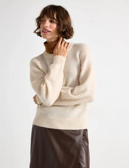 Lindex Sweater Izzy Mohair Blend - Cream - L