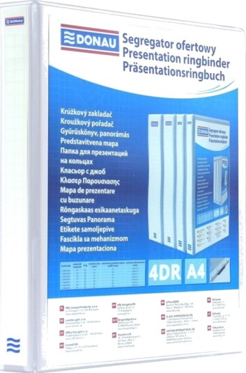 Donau Ringperm 4 Rings A4 44 Mm Hvit Donau Ringperm 4 Rings A4 44 Mm Hvit