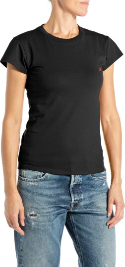 Replay Skinny Jersey T Shirt Black L