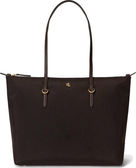 Lauren Ralph Lauren Nylon Medium Keaton Tote Bag Brown ONE SIZE