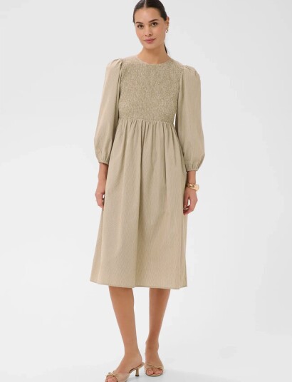 Kaffe Kamona Smock Dress   Beige   38