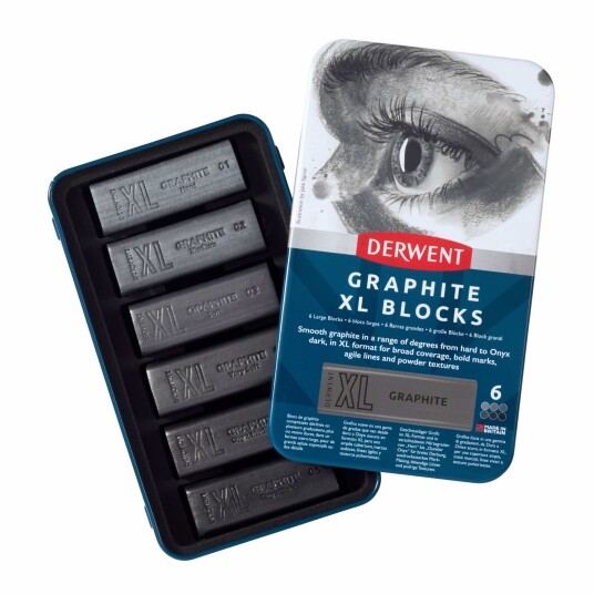 Derwent Graphite Xl Blocks Tin Of 6 601059 Derwent Graphite Xl Blocks Tin Of 6 601059