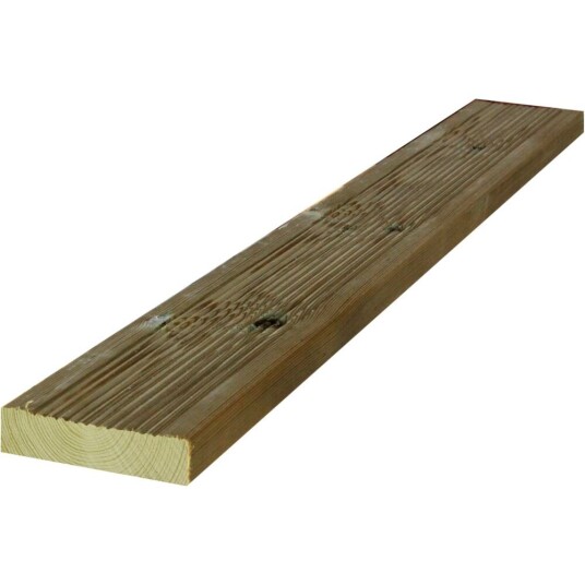 Moelven Terrassebord CU Impregnert Furu 28x120x4200 mm Klasse 1 Rillet Moelven Terrassebord CU Impregnert Furu 28x120x4200 mm Klasse 1 Rillet