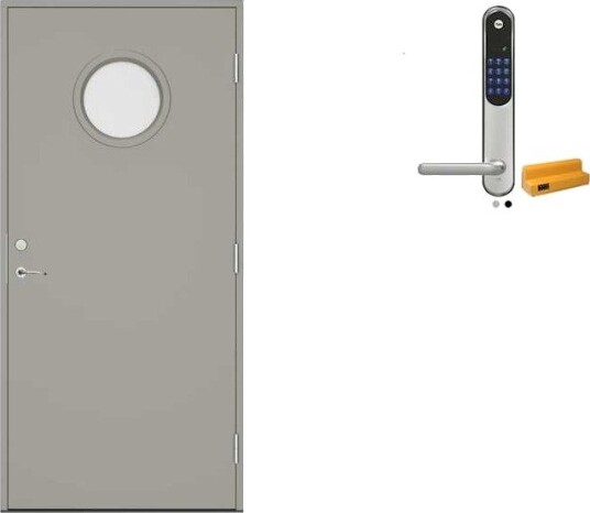 Ytterdør Swedoor Clever-Line+ Sibbo med Yale Doorman Classic Home