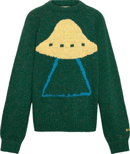 Bobo Choses Pixel Abduction Jacquard Jumper Bobo Choses   GREEN   134