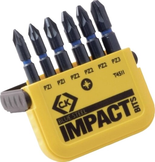 C.K T4511 Bitssett 6 Deler Kryssspor Pozidriv Torsion Control Technology