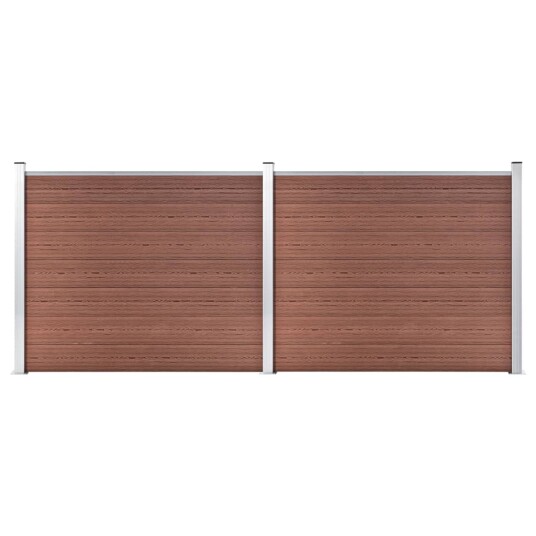 vidaXL Gjerdepanelsett WPC 353x146 cm brun