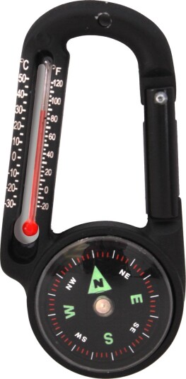 Rothco karabinkrok med termometer Svart