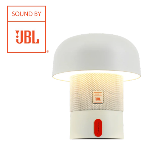 Kooduu SensaPlayMini JBL høyttaler lampe oppladbar hvit H16cm