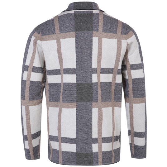 Voss Shirt Cream check S Heavy knit check overshirt