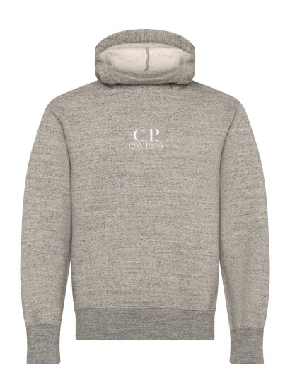 C.P. Company Logo Embroidered Cotton Hoodie Grey XS C.P. Company Logo Embroidered Cotton Hoodie Grey XS