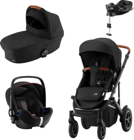 Britax Römer Premiumpakke Smile III Space Black Brown Ink. Bagdel + Bilstol Babysafe2 CoolFlow Black Ink. Base