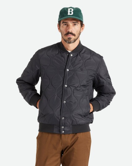 Brixton Dillinger Quilted Bomber Jacket Svart