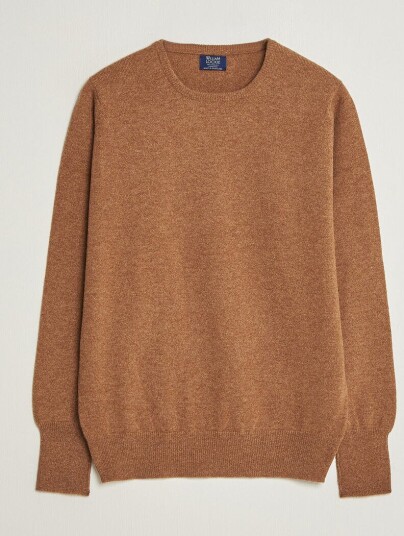 William Lockie Rob Lambswool Crewneck Driftwood