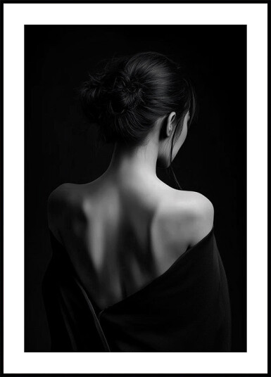 Feminine Elegance in Black and White Plakat Plakat / 50x70cm