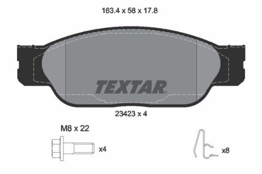 Bremseklosser TEXTAR 2342301 Bremseklosser TEXTAR 2342301