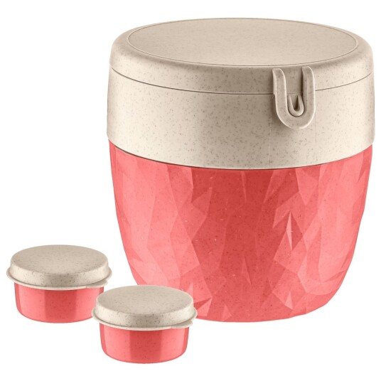 koziol Beholder til flergangsbruk Bentobox L; 13.5x14.2x13 cm (LxBxH); Rød; 3 Stykk / Forpakning