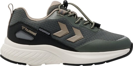 Hummel Sko Bekk Lav Tex Jr Castor Grå Hummel 35 Sko Armygrønn Grønn Hvit Svart