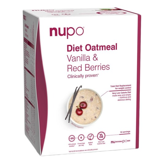 Nupo Diet Oatmeal Vanilla Red Berries 12 Servings