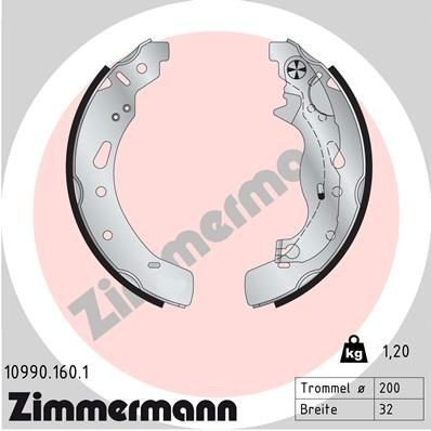 Bremsesko sett ZIMMERMANN 10990.160.1