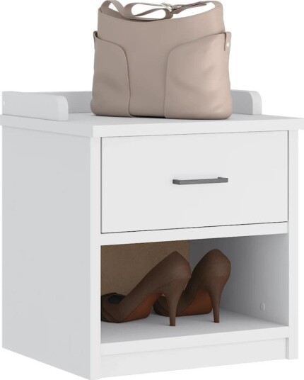 Gangbenk SANDNES hvit 45x40x50 cm heltre furu Gangbenk SANDNES hvit 45x40x50 cm heltre furu